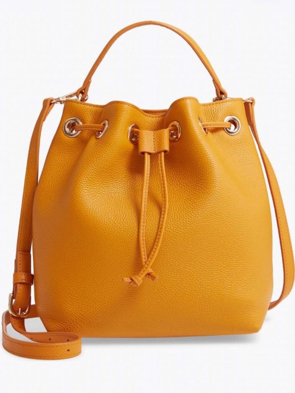 Nordstrom Delilah Bucket Bag Yellow Inca Drawstring Crossbody